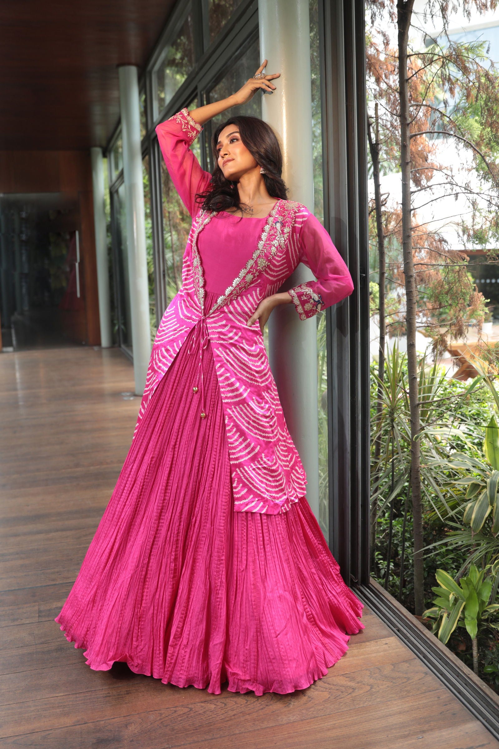Pink Coat Model Anarkali Dresses Pink Crush Anarkali Paired With