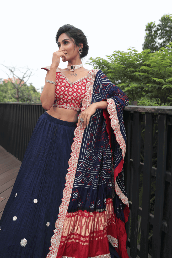 Blue Bandhani Dupatta - Bandhani