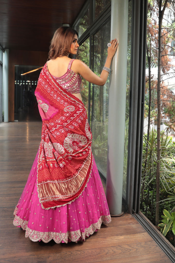 Red-Rani Bandhani Dupatta - Bandhani